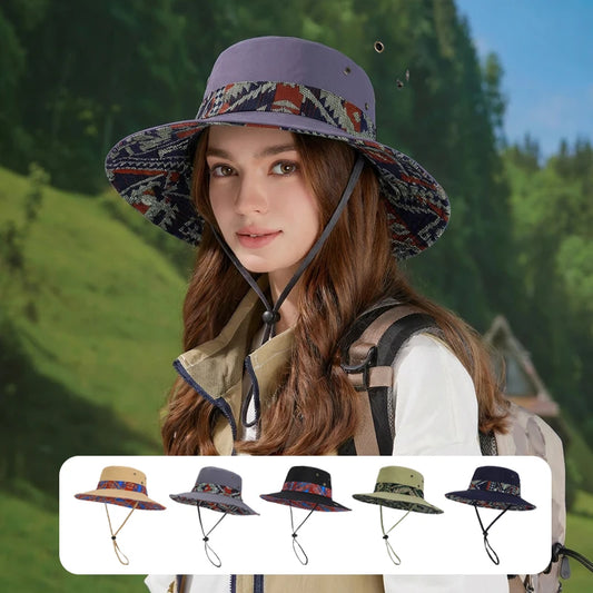 9275-New spring and summer men's and women's wide-brimmed fisherman hats for outdoor activities, hiking and fishing, sun hats