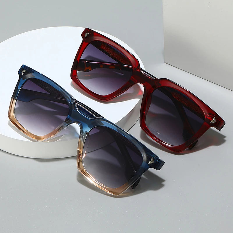 JNPCXI Fashion Sunglasses Men Vintage Square Tr90 Gradient Sun Glasses Outdoor Sports Party Vacation Travel Driving Eyeglasses