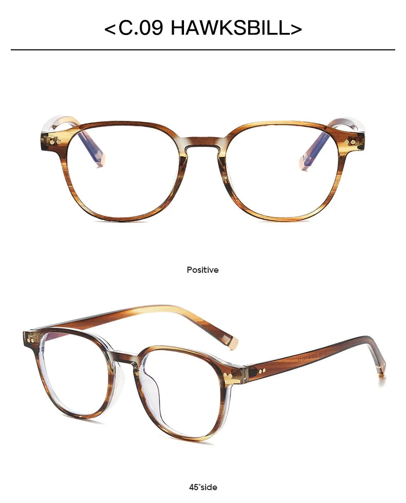 JNPCXI Retro Small Oval Rivets Women Prescription Glasses Fashion Optical Lens with Recipe Men Myopia/Hyperopia/Progressive