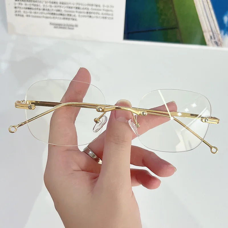 Anti Radiation Eyeglass For Woman Men Rimless Glasses Anti Blue Light Eyewear
