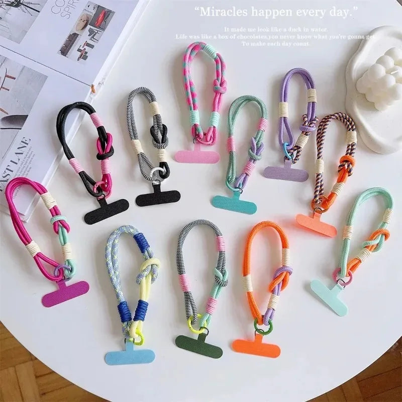 Universal Adjustable Mobile Phone Lanyard Short Wrist Strap with Self-locking Anti-drop Design Durable Polyester Phone Strap