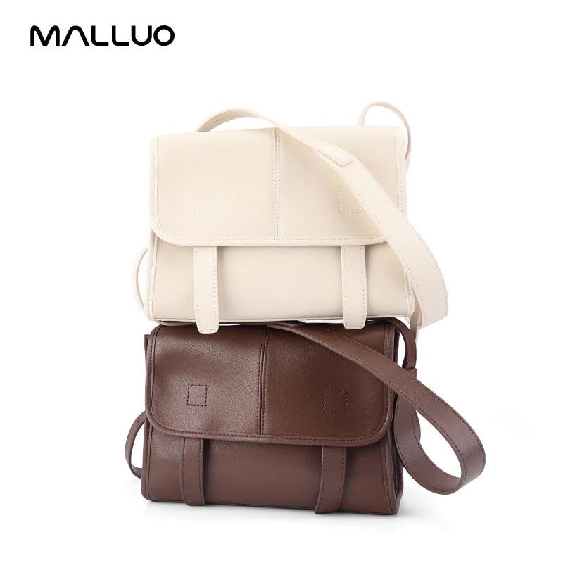 Women's Genuine Leather Solid Color Crossbody Bag Multi-Pocket Shoulder Bag Lightweight Messenger Bag Luxury Designer Handbag