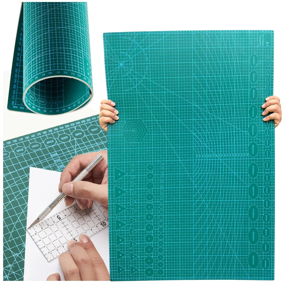 1pc Precision A2/A3/A4/A5 Desktop Cutting Mat with Measurement Guides, Ideal for Sewing & Craft Projects