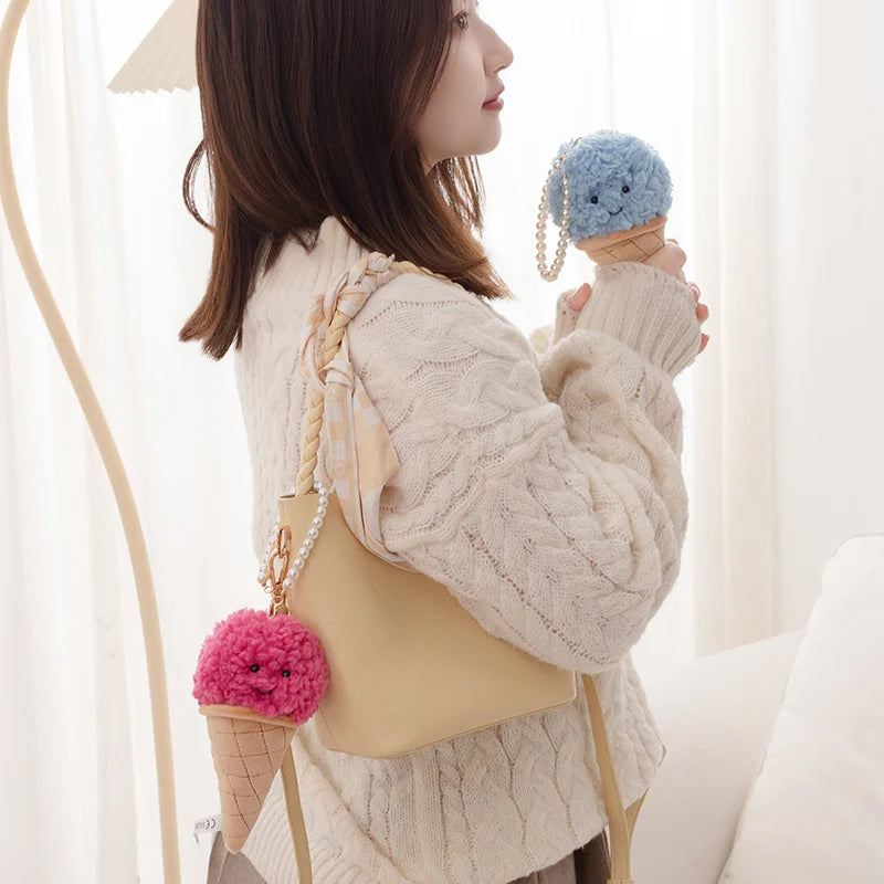 Cute Cartoon Ice cream Plush Toy Stuffed Food Snack Pillow Cushion Cone Kids Toys Kawaii Room Decor Birthday Gift for Kids