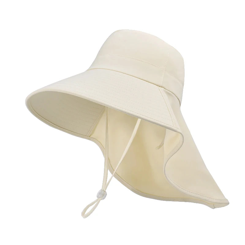 8555 Summer outdoor sunblock hat Korean version of a big hat cape fisherman hat with horsetail hole hat woman