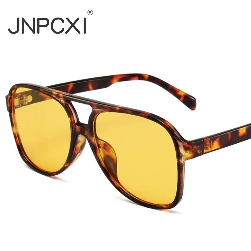 JNPCXI Double Bridge Classic Pilot Sunglasses Women Retro Vintage Sun Shades Glasses Unisex Driving Eyewear