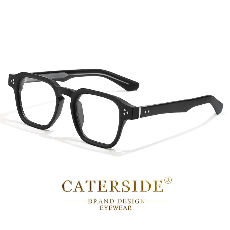 CATERSIDE Retro Square Glasses Men Anti Blue Light Core Insert Temple Computer Glasses for Women Luxury Brand Glasses Frame