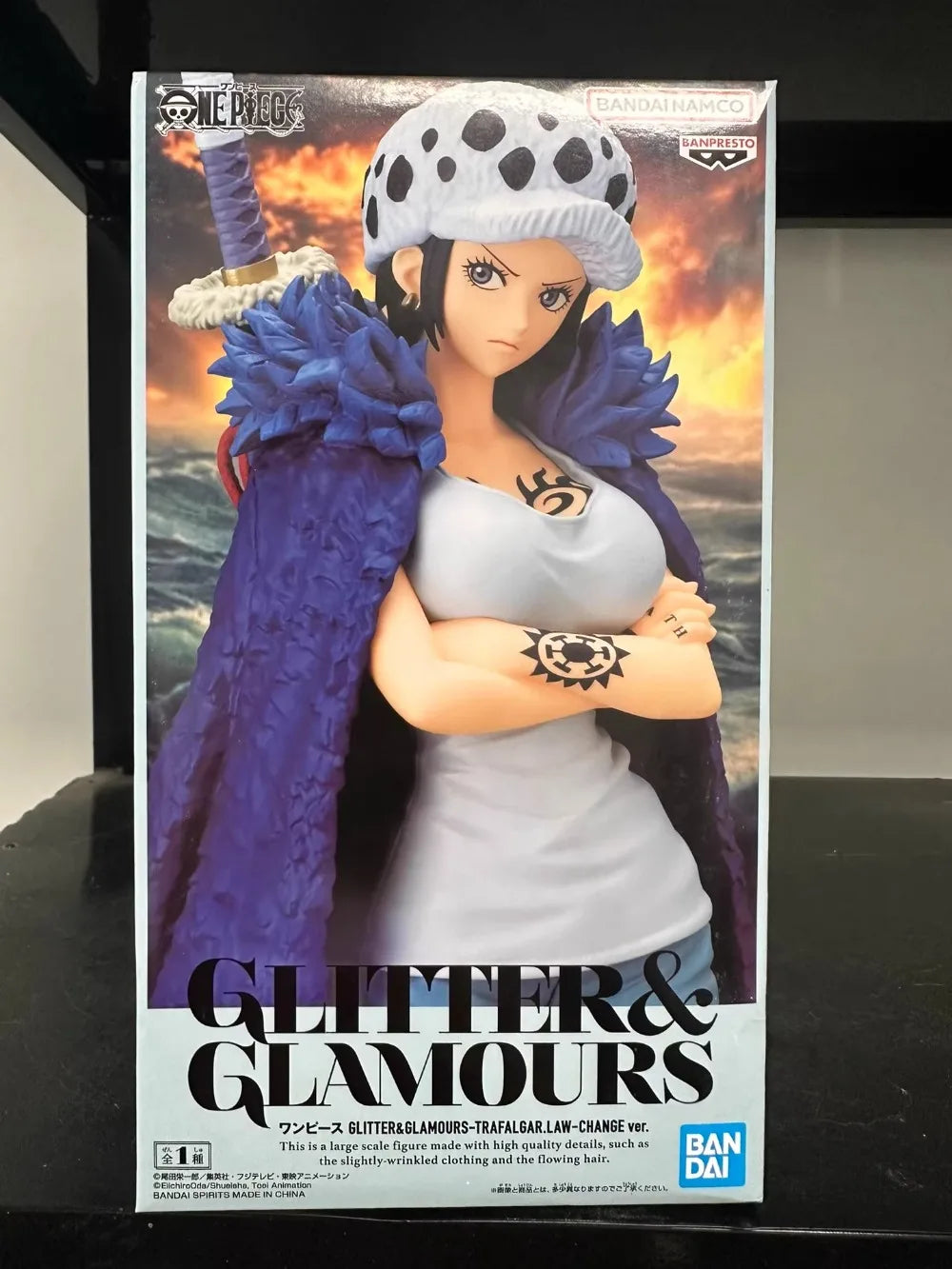 【IN STOCK】Original Banpresto Glitter&Glamours One Piece Trafalgar D. Water Law Change Ver. 23cm Figure Collectible Model