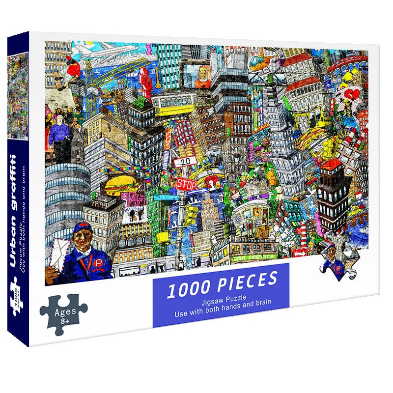 75*50CM Adult 1000 Pieces Paper Jigsaw Puzzle Lovely Cure High Difficulty Decompression Puzzle Birthday Gift  Educational Toy