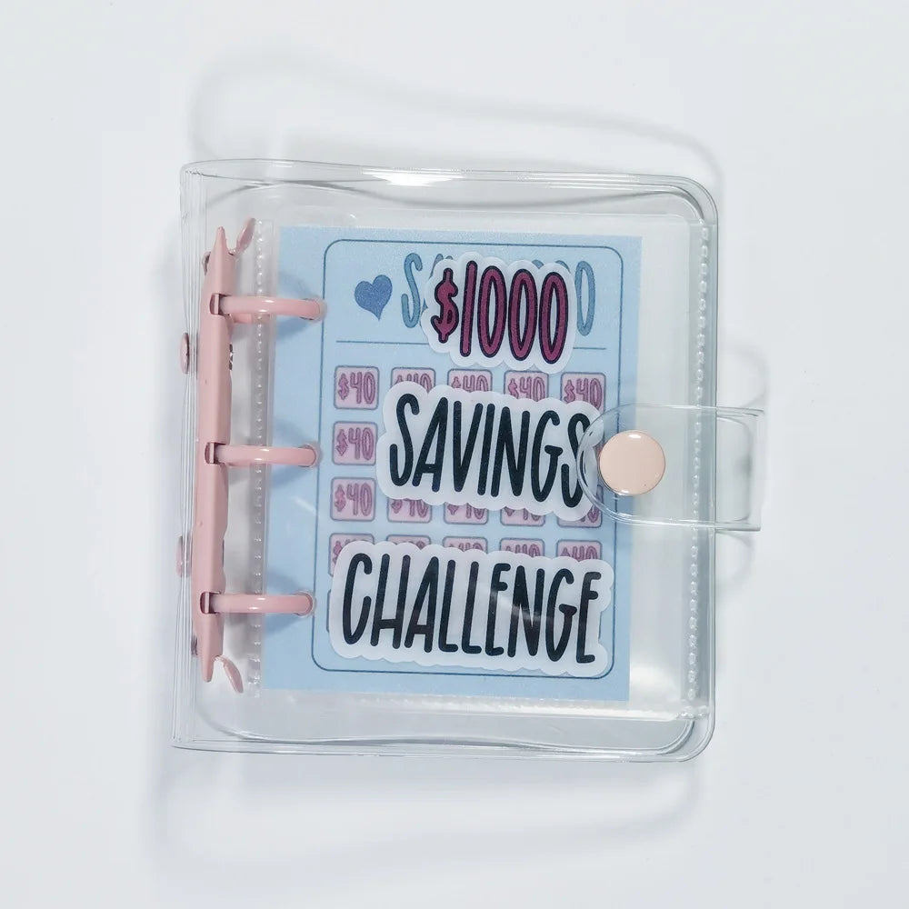 Mini Binder Saving Challenge 1000/2100 Dollars Saving Budget Cash Envelope Wallet Budget Binder Notebook Planner
