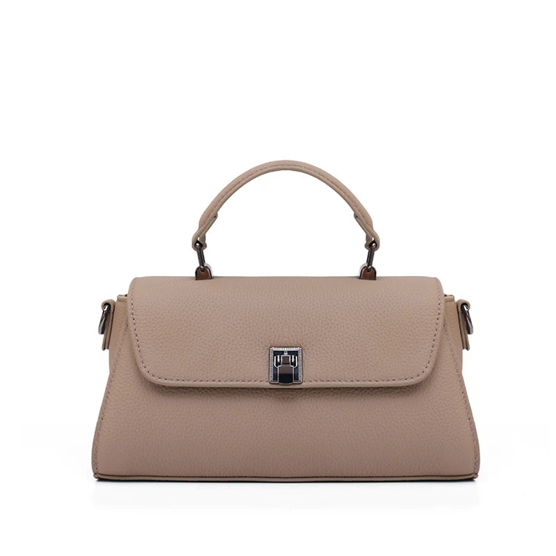 Genuine Leather Top Handle Crossbody Bag for Women Small Togo Leather Shoulder Bag 2026 New Designer Style Mini Handbag