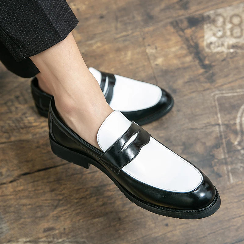 Classic Formal Shoes Man Casual Brogue Loafers Men High Quality Social Leather Shoes Slip On Business Dress Man Leather Shoes