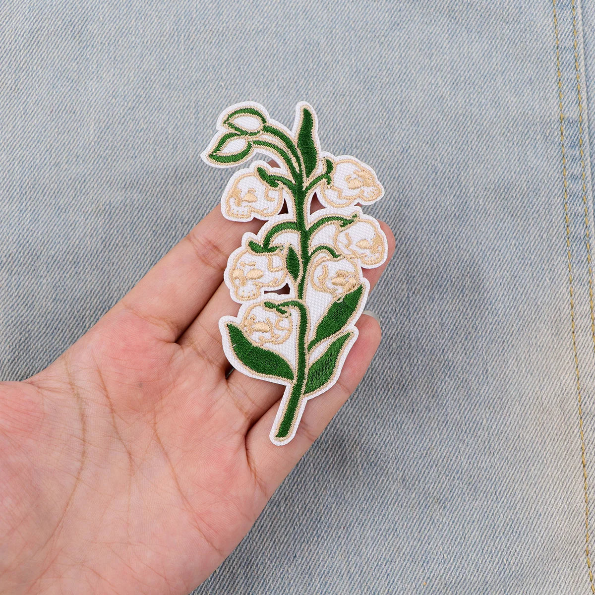 Skeleton Flowers Embroidery Patch Punk Iron On Patches For Clothing Thermoadhesive Patches On Clothes DIY Sew Badges
