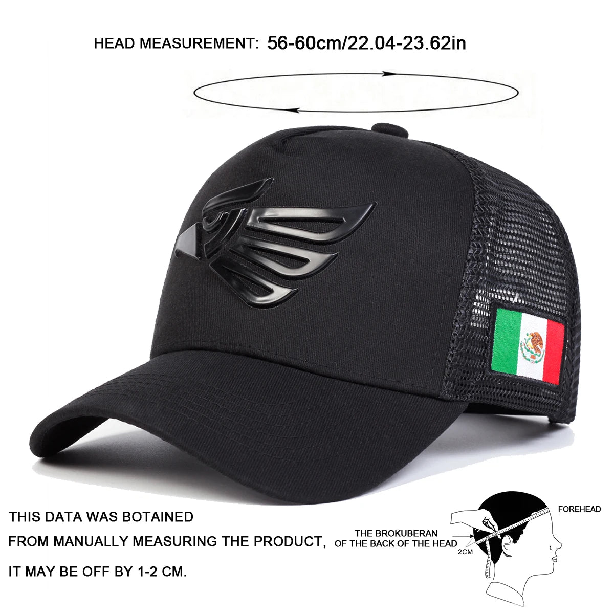 Unisex Mexican Eagle Label Baseball Net Caps Outdoor Adjustable Sunscreen Hat