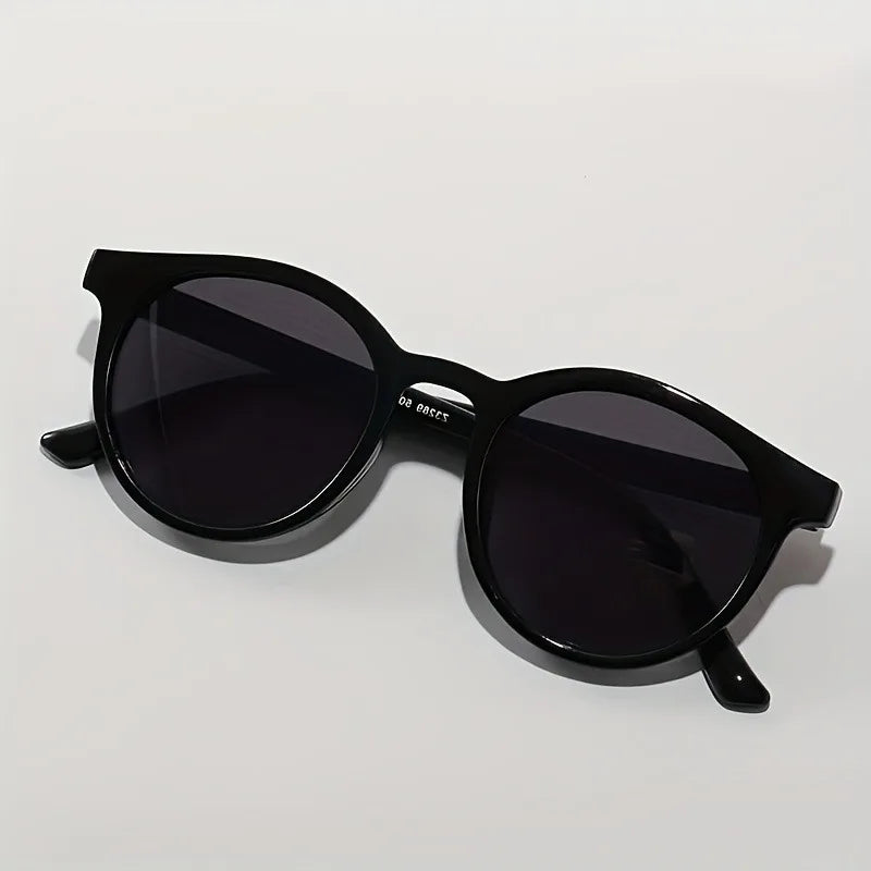 1pc Unisex Round Plastic Frame Glasses with Reflective Lenses Suitable for Hiking and Daily Wear - Decorative Glasses