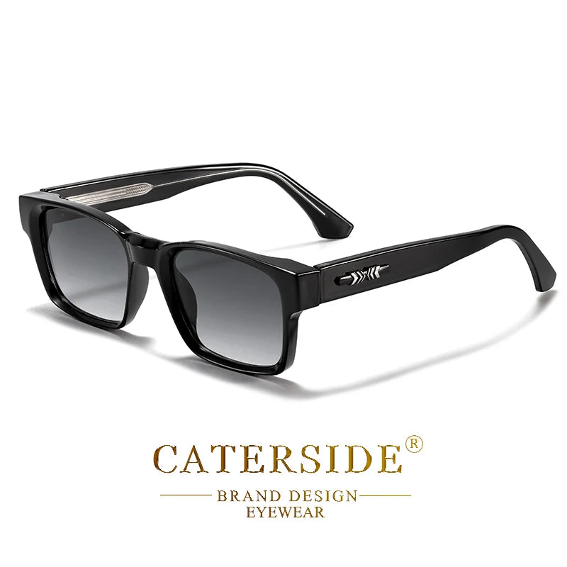 CATERSIDE Fashion Men's Square Sunglasses Brand Design Core Insert Leg Sun Glasses Women's Outdoor Travel Party Glasses