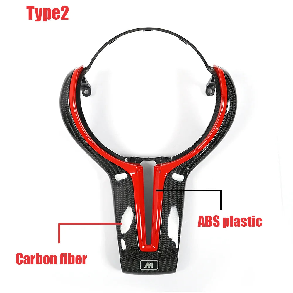 Carbon fiber steering wheel trim cover For BMW F20 F22 F30 F31 F32 F33 F36 F10 F18 F06 F01 F12 F13 F15 F16 F25 F26 F80 F87 F82