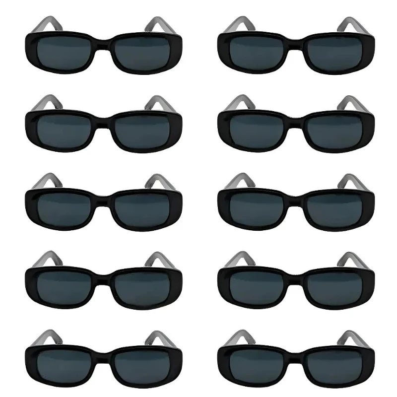 10PCS Classic Black Square Fashion Glasses For Party Photography Wedding Birthday Graduation Hiking