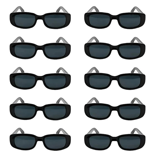 10PCS Classic Black Square Fashion Glasses For Party Photography Wedding Birthday Graduation Hiking