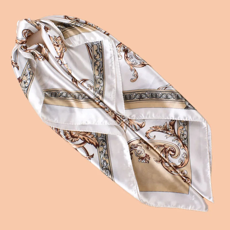 1PC Women's Fashion Satin Square Scarf 90x90inch Multi-use Beach Headscarf Hair Towel Party Accessory Top Quality