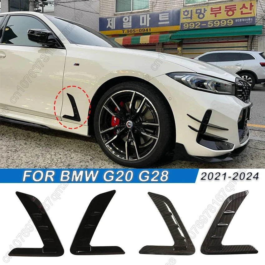 For BMW 3 Series G20 G28 2021-2024 Car Exterior Side Body Air Outlet Cover Trim Fender Decorative Stickers Gloss Black