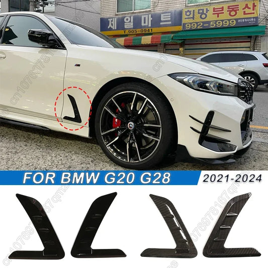 For BMW 3 Series G20 G28 2021-2024 Car Exterior Side Body Air Outlet Cover Trim Fender Decorative Stickers Gloss Black