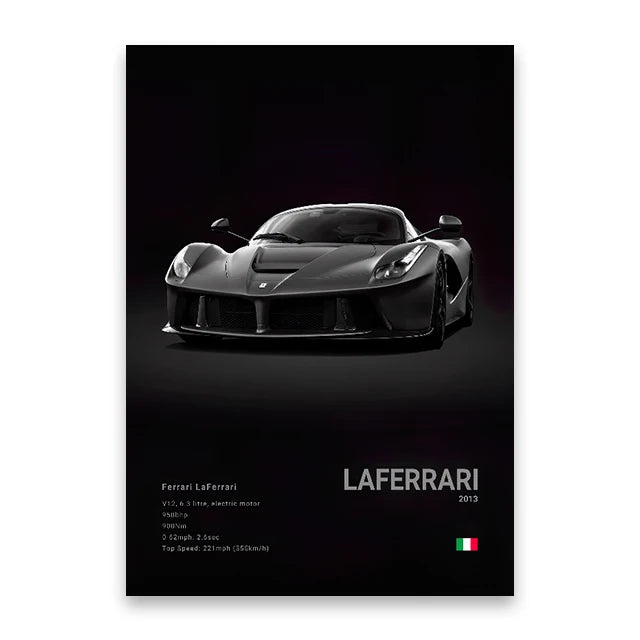 2013 Ferrari LaFerrari Print Famous Brand Cars Canvas Wall Poster Room Decor