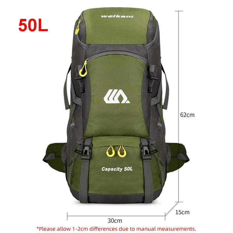 50L Travel Backpack Camping Large Waterproof Outdoor Mountaineering Sports Bags