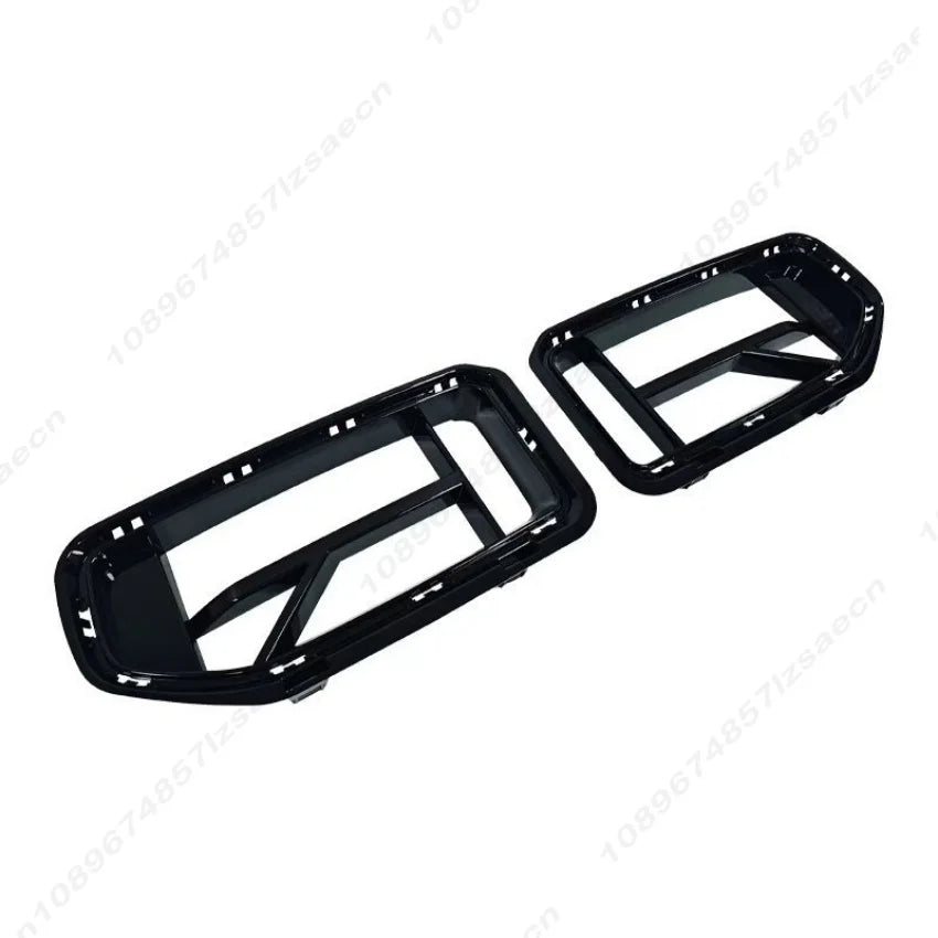 For BMW M2 Series G87 2020-2025 CS Style Racing Grills Front Bumper Air Vent Cover Trim Foglamp Mesh Grill Frame Body Kit Black