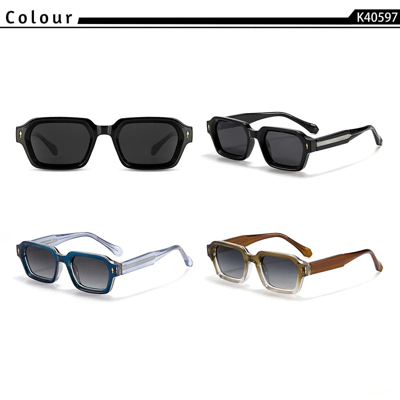 CATERSIDE Fashion Men's Polarized Sunglasses High-Quality Temple Tips Square Sun Glasses Women's Outdoor Party Glasses UV400