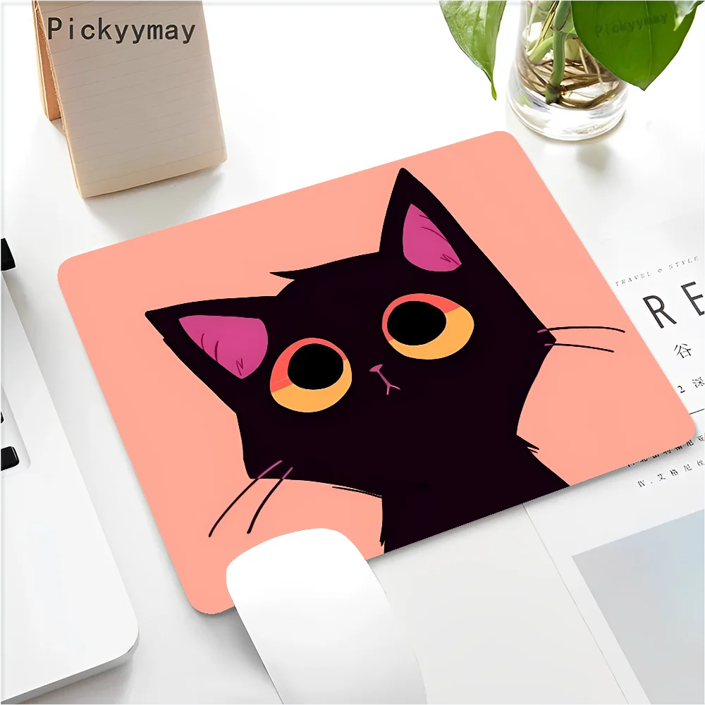 Funny Black Cat Mouse pad PC Desk Mat Table Big Mouse Pad PC Non-slip Rug z13