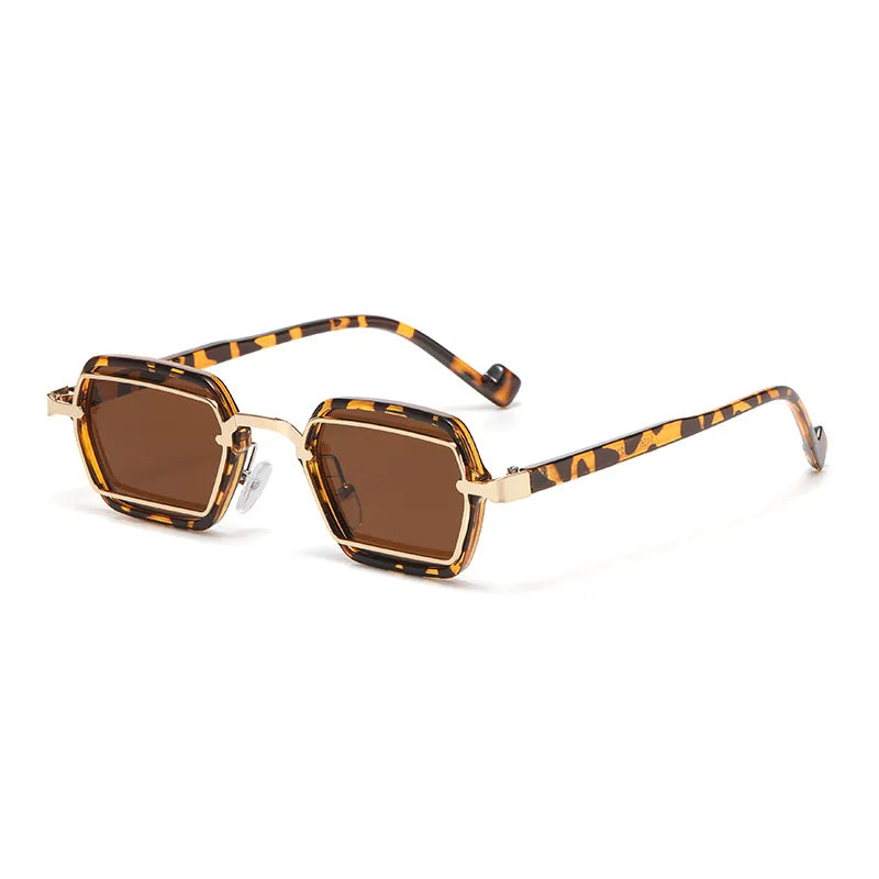 JNPCXI New Retro Small Punk Square Sunglasses Women Shades UV400 Fashion Clear Lens Men Anti Blue Light Eyeglass Frame