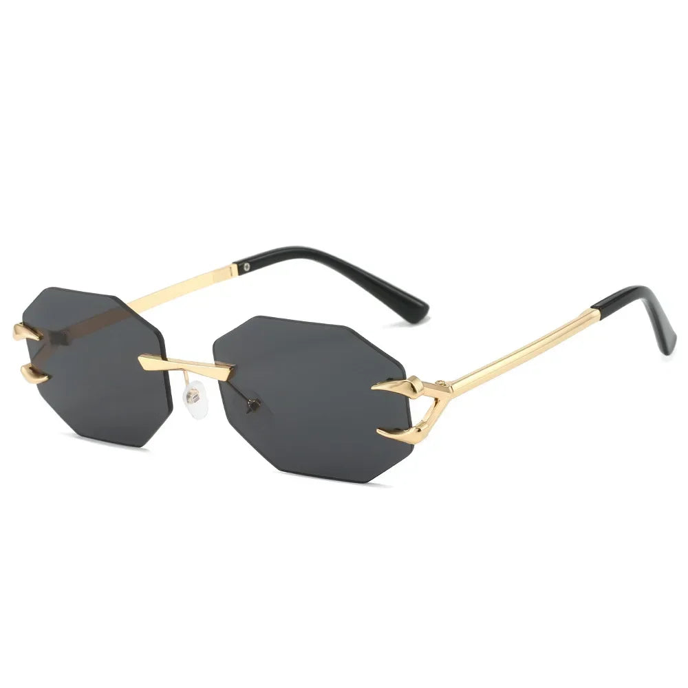 JNPCXI Retro Sunglasses Women Fashion Rimless Sun Glasses Men Shades Cutting Lens Ladies Frameless Eyeglasses