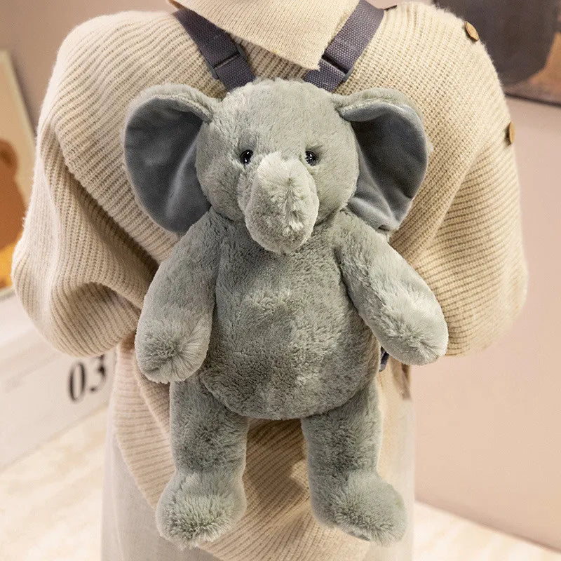 1Pc 40CM Lovely Plush Sloth Alpaca Lemur Elephant Plush Backpack Toy Cute Animal Shoulders Bag Lions Rabbit Giraffe Nice Gift
