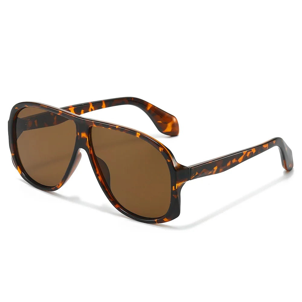 JNPCXI Retro Double Bridges Men Pilot Sunglasses Fashion Tea Rivets Decoration Shades UV400 Women Trending Sun Glasses