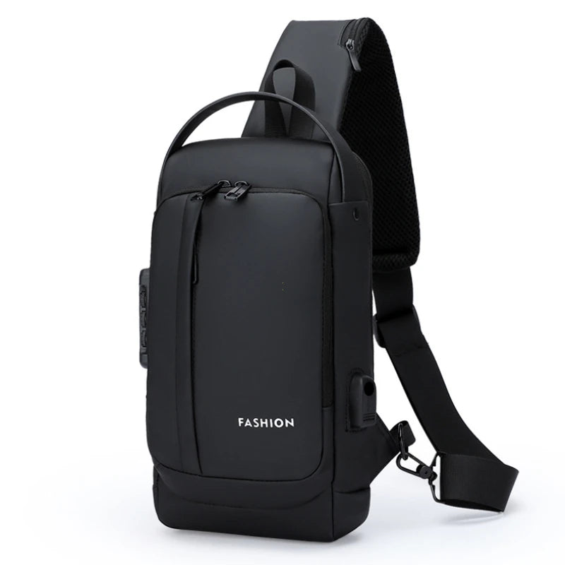 Password Lock Anti-theft USB Men's Bag Men's Chest Bag Casual Sports Travel Backpack Shoulder Crossbody Bag Men Motorcycle Bags