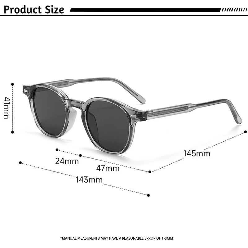 1/3 Wholesale CATERSIDE Retro Men Polarized Sunglasses High-Quality Tr-90 Round Frame Women Outdoor Travel Beach Summer Glasses