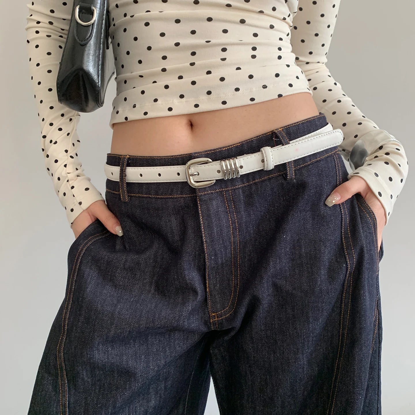 Fine Leather Belt With Skirt High-End Jeans With Waist Accessories Versatile Street Retro Belt For Women