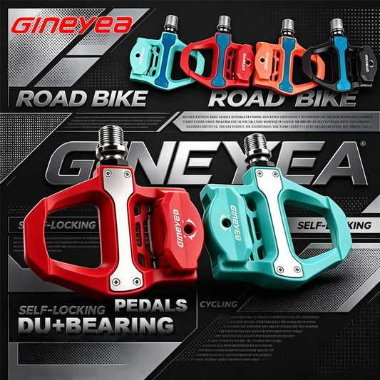 Road Bicycle Pedals for Shimano SPD-SL Bike Self-Locking Pedal with 6 Degree Cleats DU and Sealed Bearing 9/16" Cycling Pedals