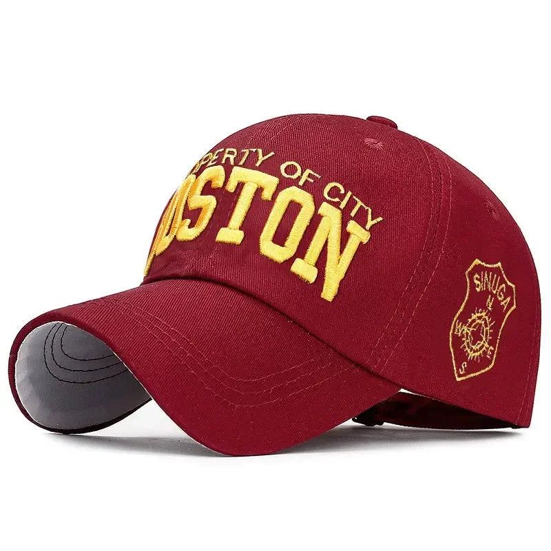 BOSTON Embroidered Baseball Caps, Snapback Designer Men Golf Trucker Hats