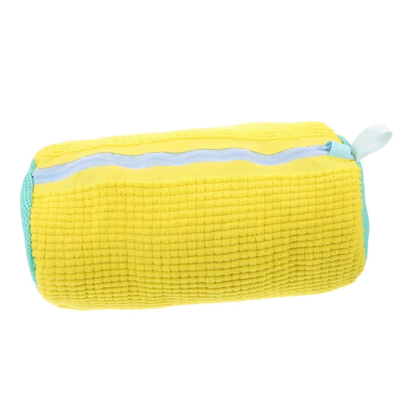 Durable Shoe Washing Machine Bag for All Shoe Types-Yellow with Blue Zipper