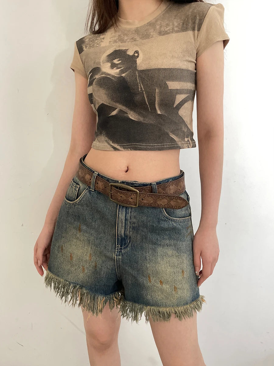 N Retro Y2K Belt WOMEN'S New National Wind Belt with Jeans Belt Senior Sense of Brown