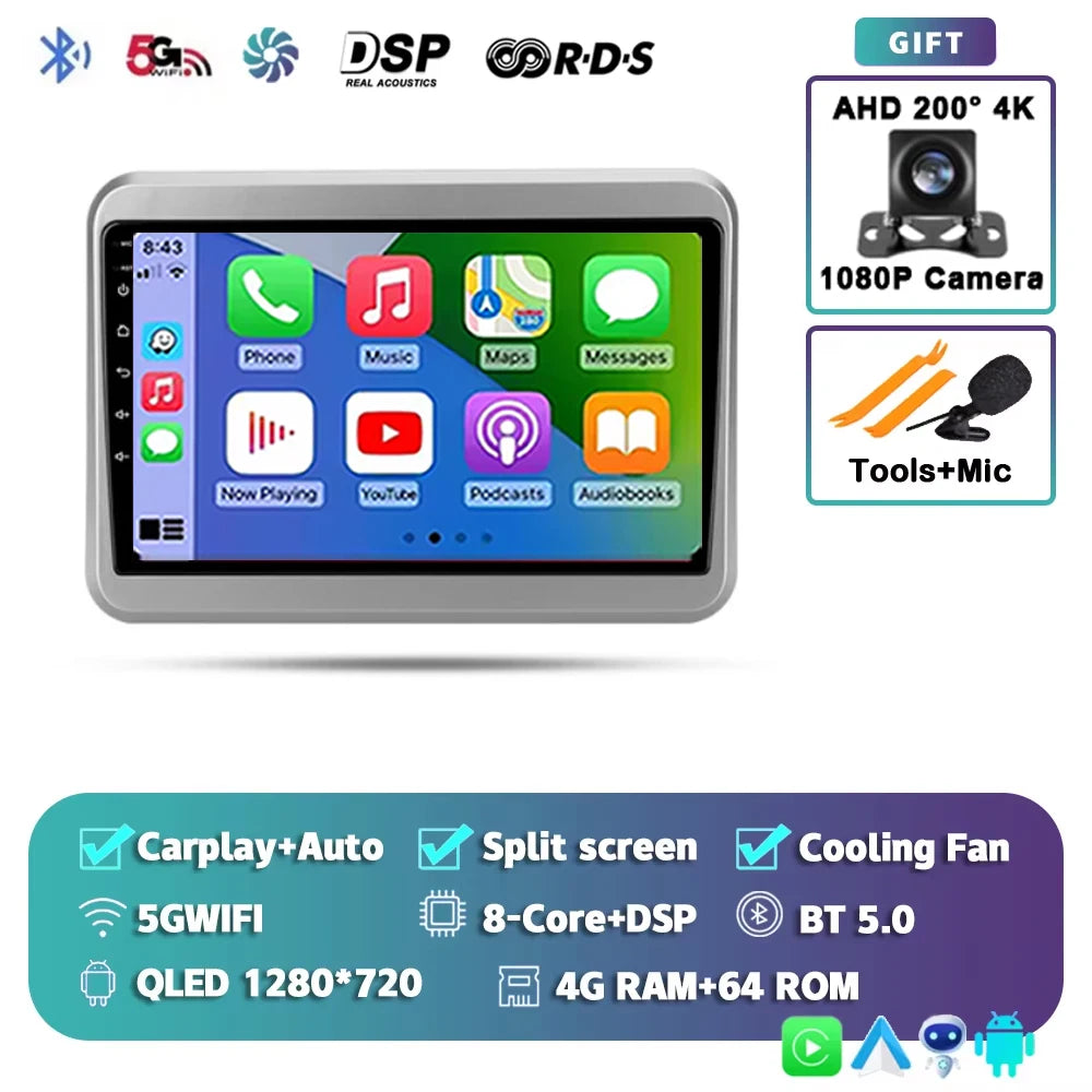 For Suzuki Spacia 2 II 2017 - 2023 2K 12+256 QLED Android 15 CarPlay Car Radio Multimedia Video Player GPS stereo Head Unit 4G