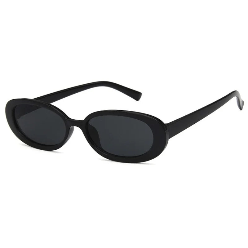 Retro Cat Eye Oval Frame Decorative Glasses Lightweight PC Material Trendy Street Style Concave Design Unisex