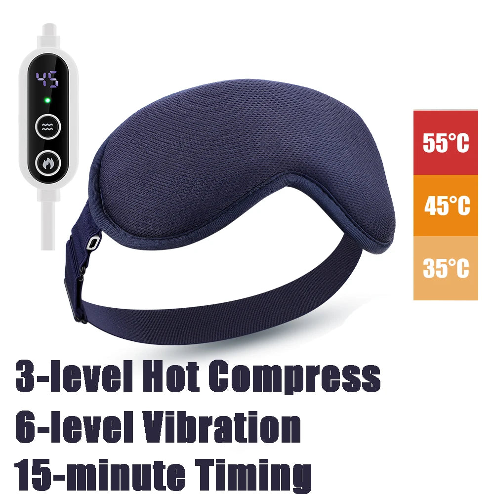 Electric Heated Eye Mask 3D Eye Mask for Dry Eyes Dark Circles Shading Sleeping Hot Compress Eye Mask Adjustable Sleep Eye Mask