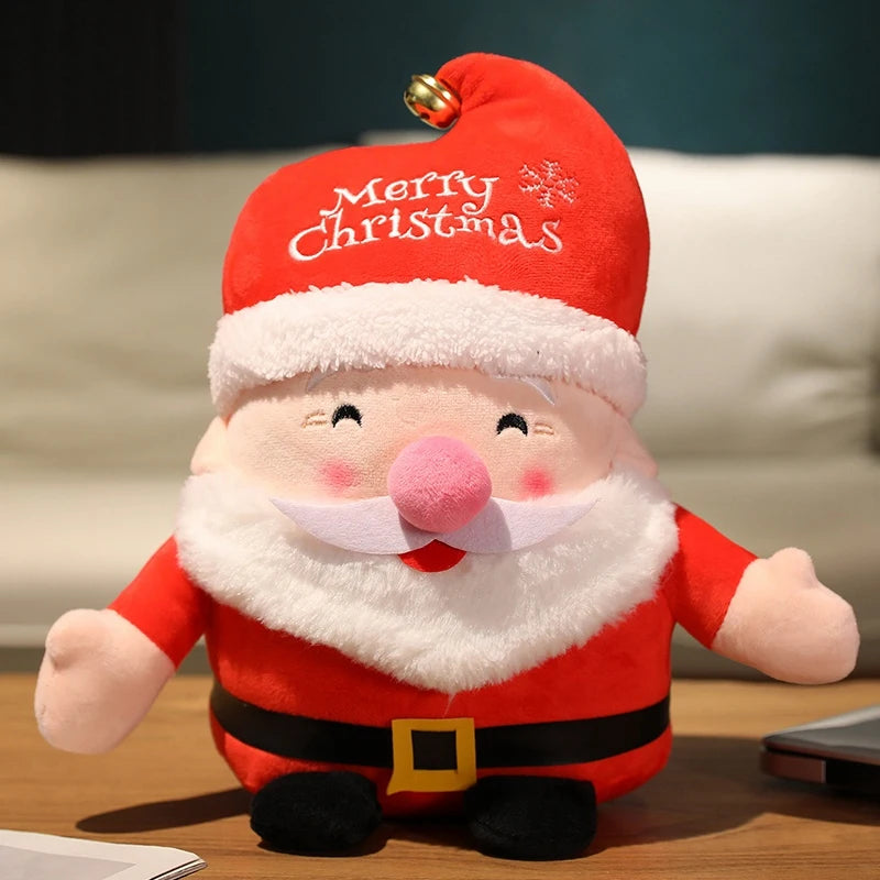 Kawaii High Quality Christmas Plush Toy Doll Pillow Christmas Tree Gingerbread Man Santa Claus Wreath Party Decoration Girl Gift