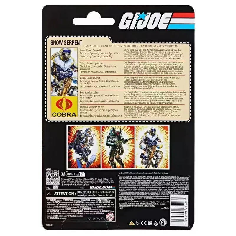 Original Hasbro G.I. Joe GI Joe Classfied Series Retro Cardback Cobra Snow Serpent Action Toy Figure