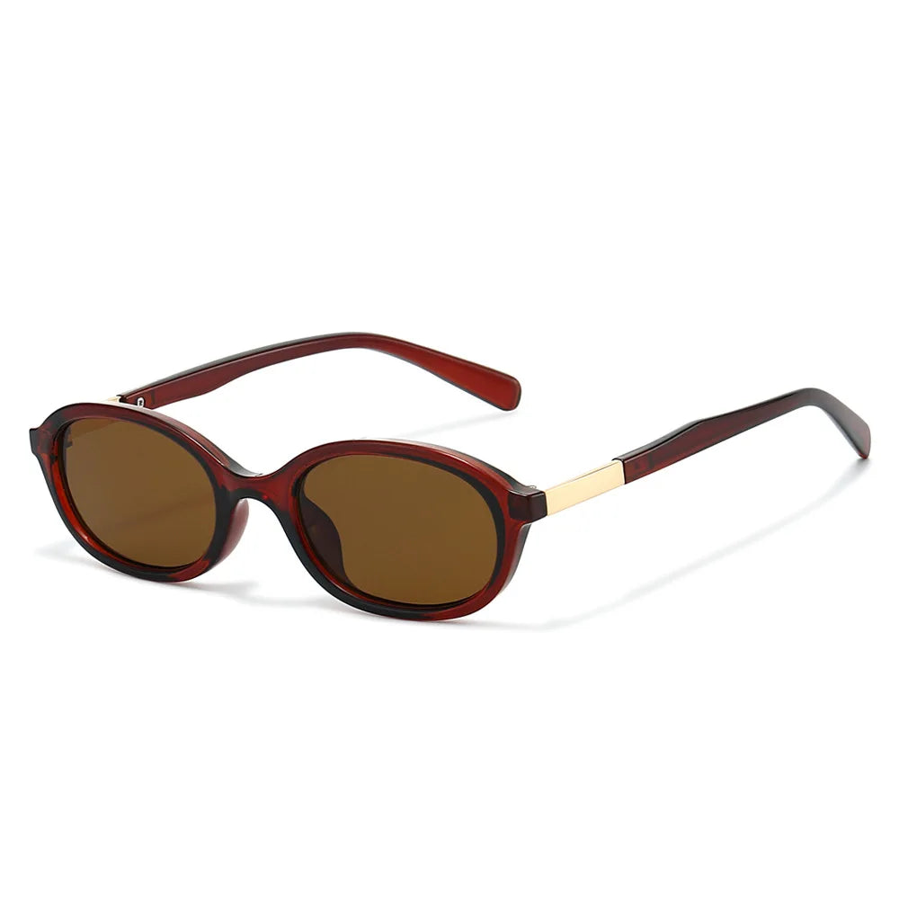 JNPCXI New Oval Sunglasses Women Punk Gradient Shades UV400 Men Trending Leopard Tea Sun Glasses