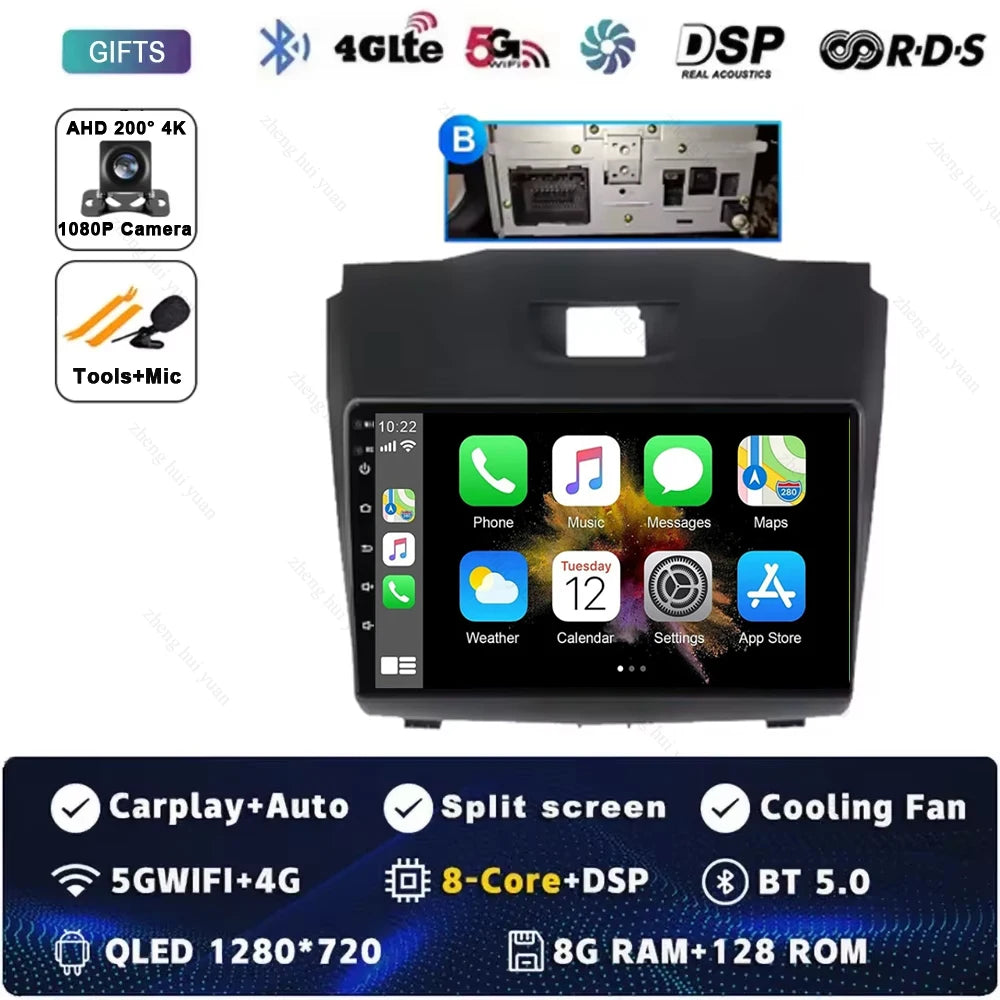 Android 15 Car Carplay Player For Chevrolet Holden S10 TRAILBLAZER COLORADO ISUZU DMAX GPS Radio Audio Multimedia Stereo BT Navi
