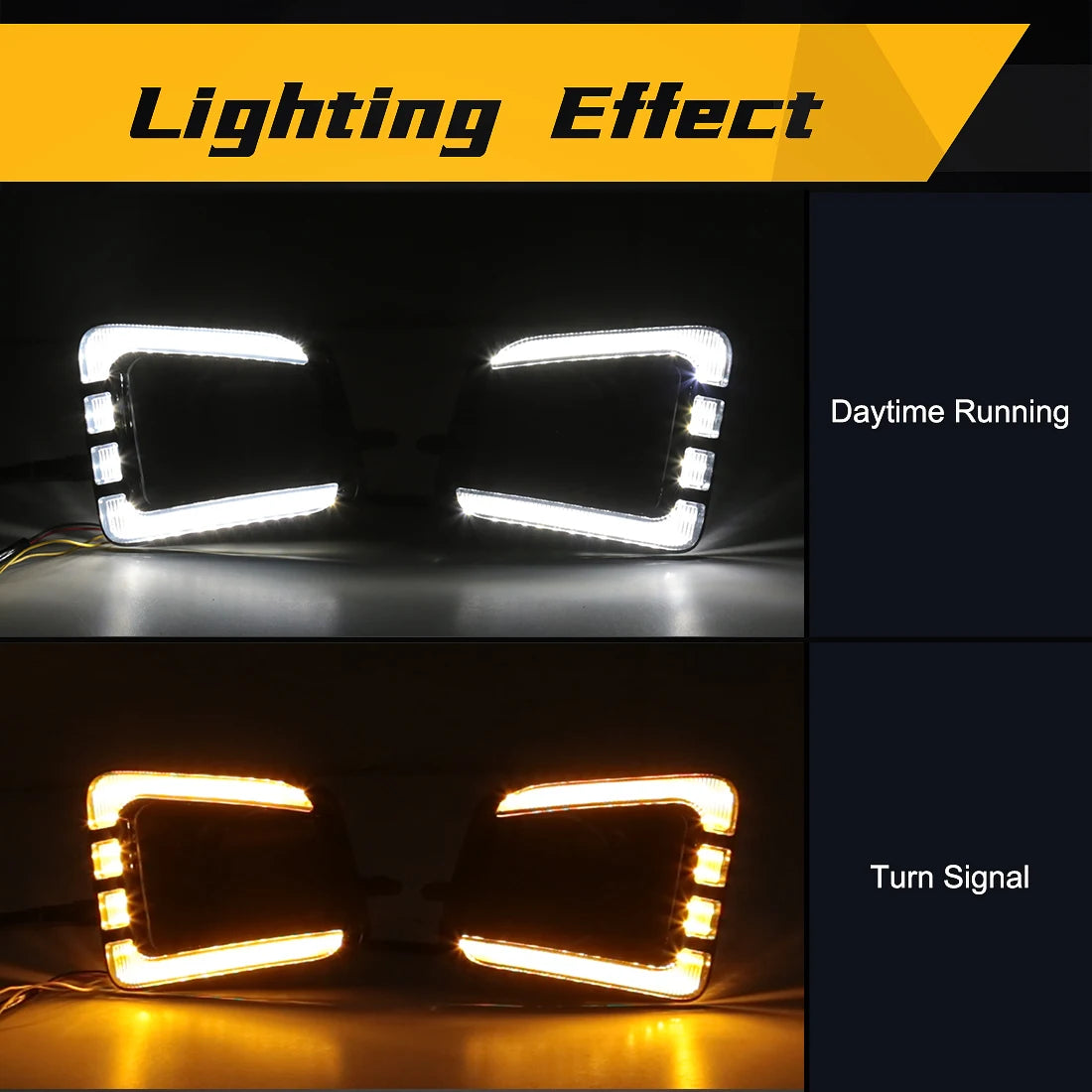 For Toyota Tundra 2014 2015 2016 2017 2018 2019 2020 2021 LED Fog Lights DRL Daytime Running Lights Turn Signal Daylight Halogen